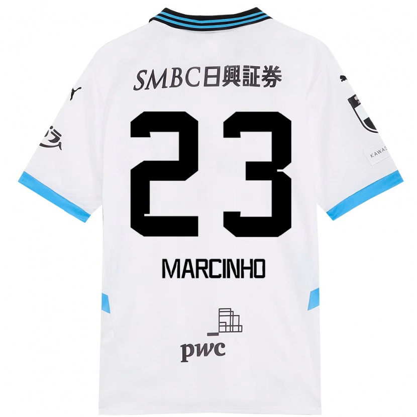 Danxen Kinder Marcinho #23 Weiß Himmelblau Auswärtstrikot Trikot 2025/26 T-Shirt