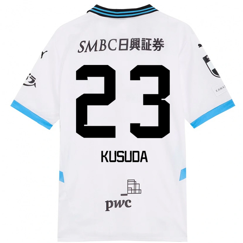 Danxen Kinder Haruki Kusuda #23 Weiß Himmelblau Auswärtstrikot Trikot 2025/26 T-Shirt