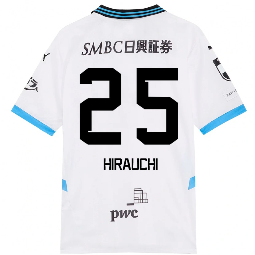 Danxen Kinder Issei Hirauchi #25 Weiß Himmelblau Auswärtstrikot Trikot 2025/26 T-Shirt
