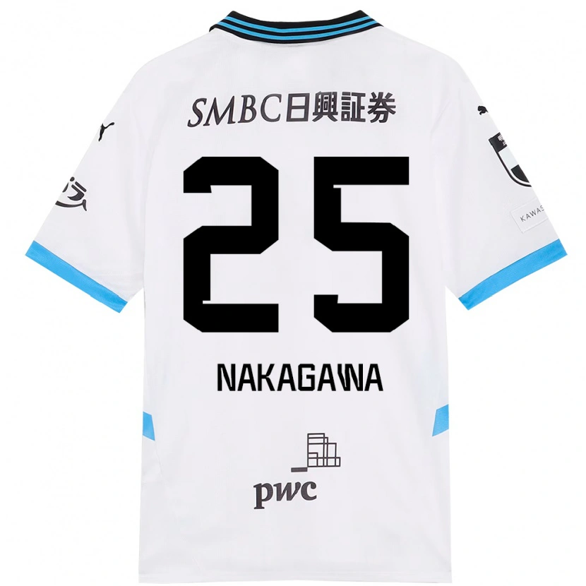 Danxen Kinder Shin Nakagawa #25 Weiß Himmelblau Auswärtstrikot Trikot 2025/26 T-Shirt