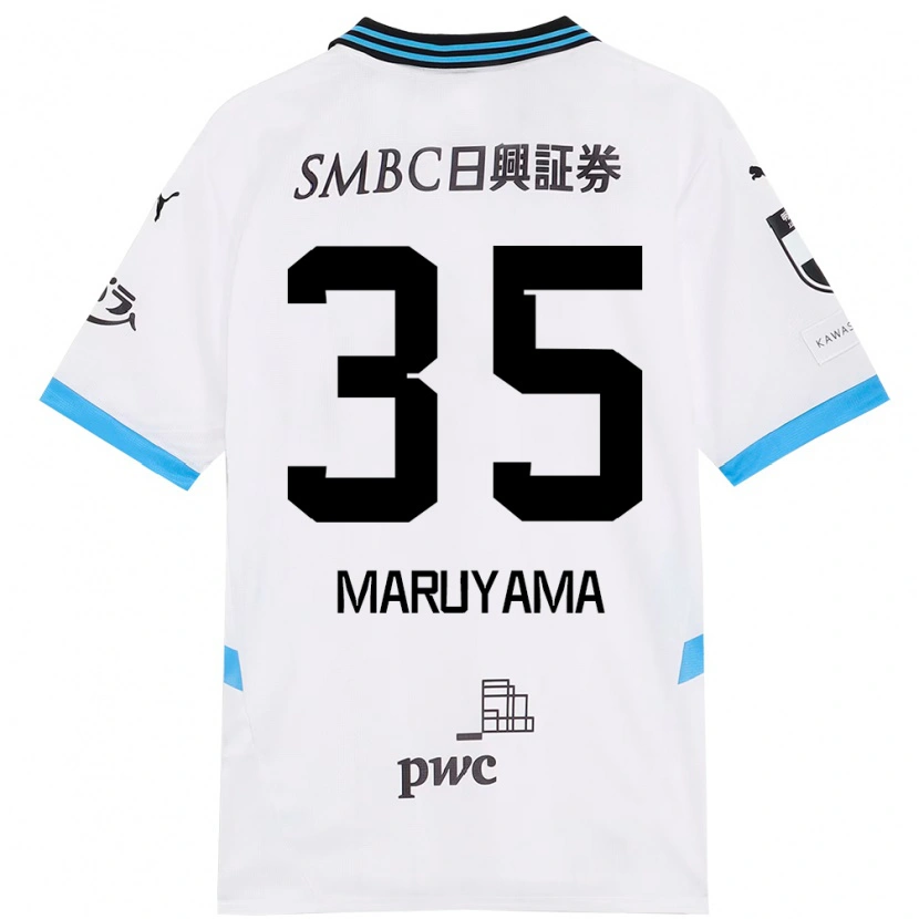 Danxen Kinder Yuichi Maruyama #35 Weiß Himmelblau Auswärtstrikot Trikot 2025/26 T-Shirt