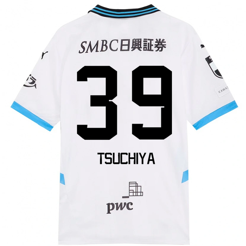 Danxen Kinder Kaito Tsuchiya #39 Weiß Himmelblau Auswärtstrikot Trikot 2025/26 T-Shirt