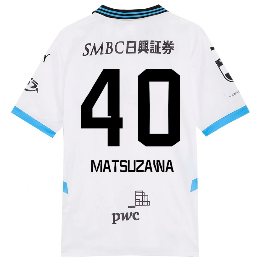 Danxen Kinder Naoto Matsuzawa #40 Weiß Himmelblau Auswärtstrikot Trikot 2025/26 T-Shirt