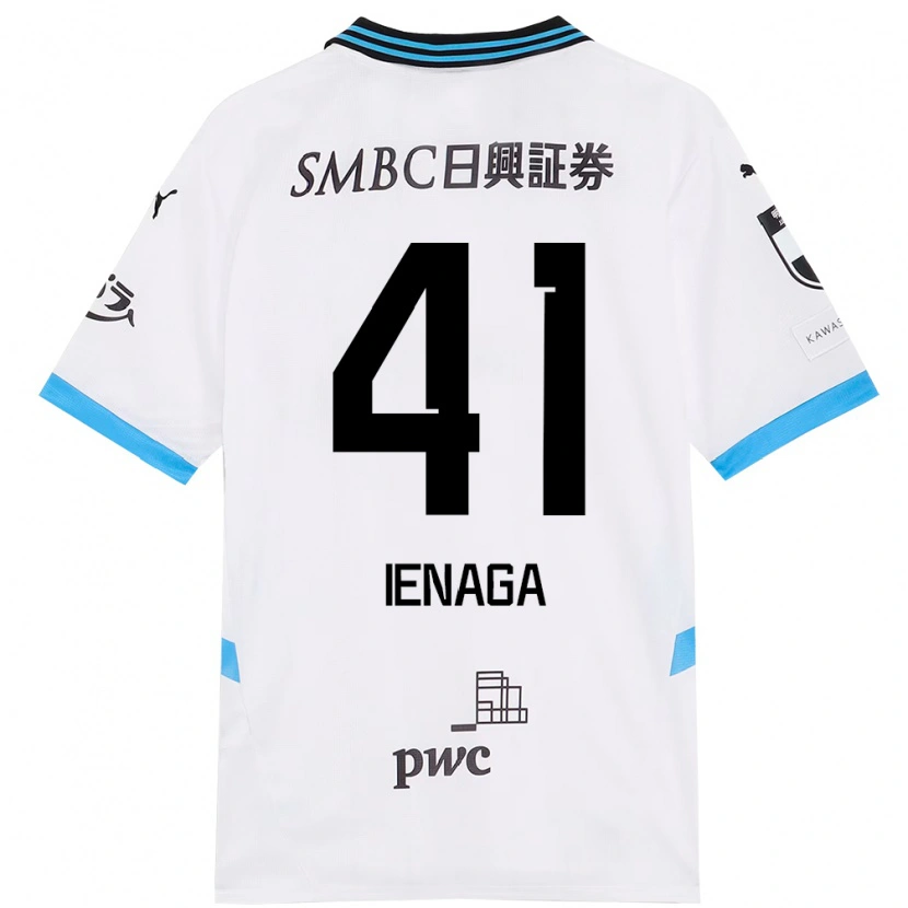 Danxen Kinder Akihiro Ienaga #41 Weiß Himmelblau Auswärtstrikot Trikot 2025/26 T-Shirt