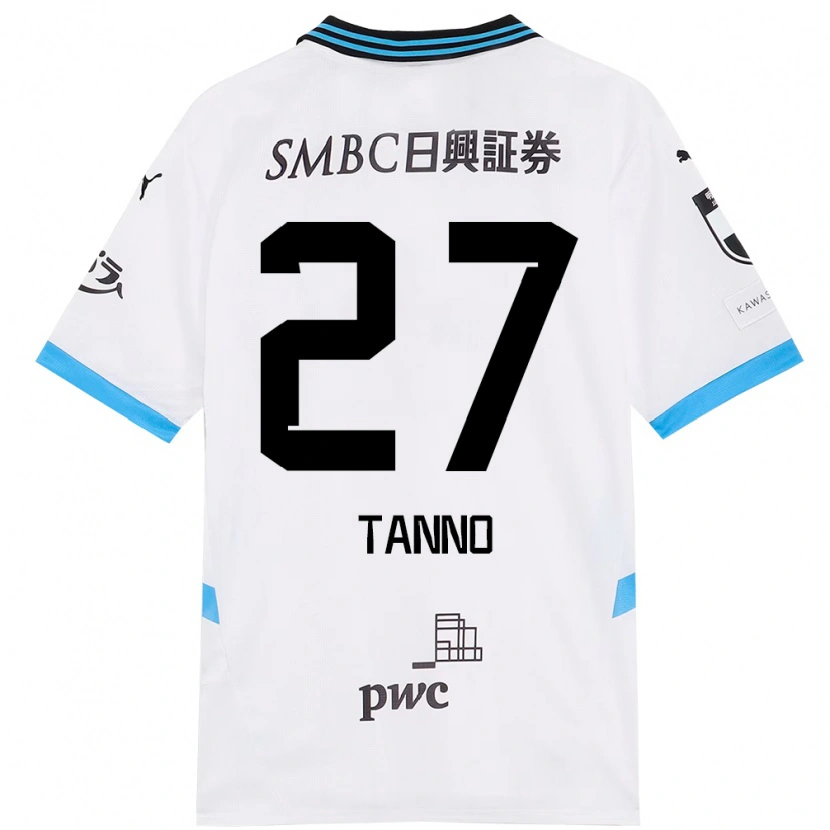 Danxen Kinder Kenta Tanno #27 Weiß Himmelblau Auswärtstrikot Trikot 2025/26 T-Shirt