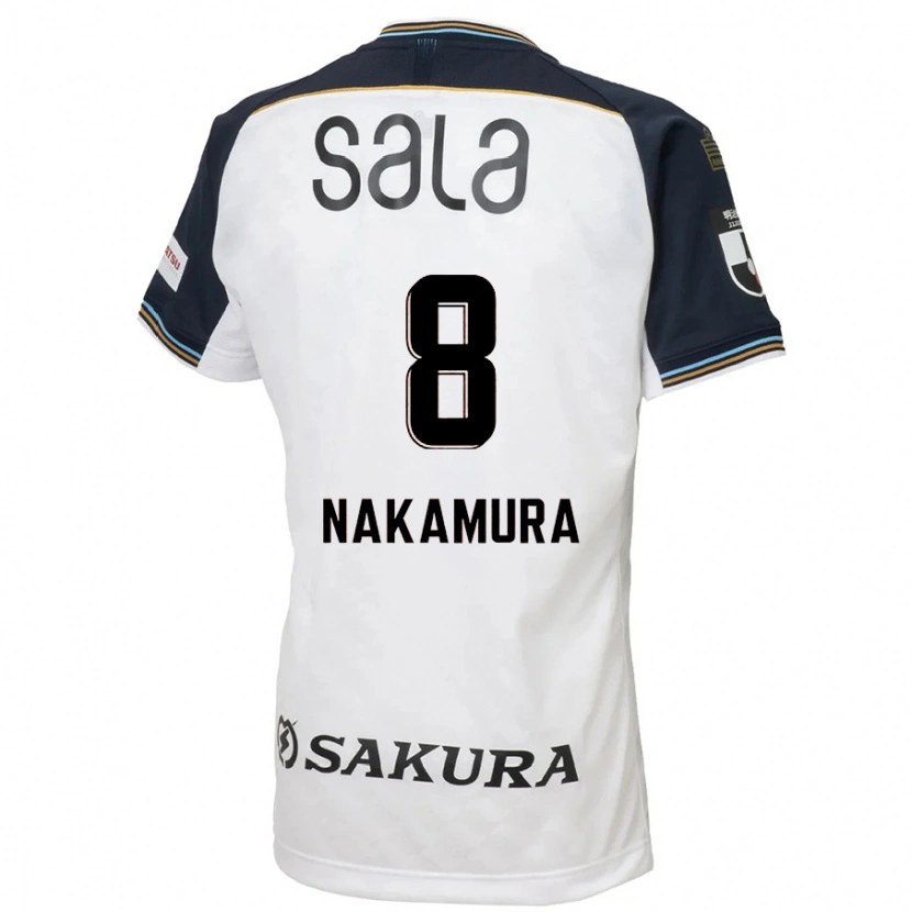 Danxen Kinder Shunta Nakamura #8 Weiß Schwarz Auswärtstrikot Trikot 2025/26 T-Shirt