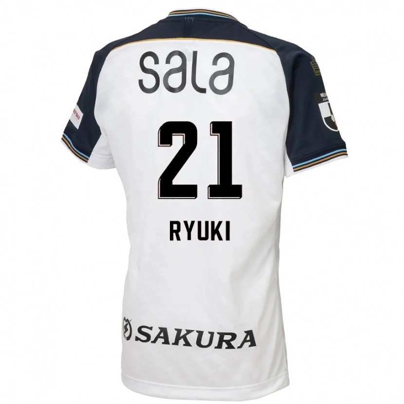 Danxen Kinder Ryuki Miura #21 Weiß Schwarz Auswärtstrikot Trikot 2025/26 T-Shirt