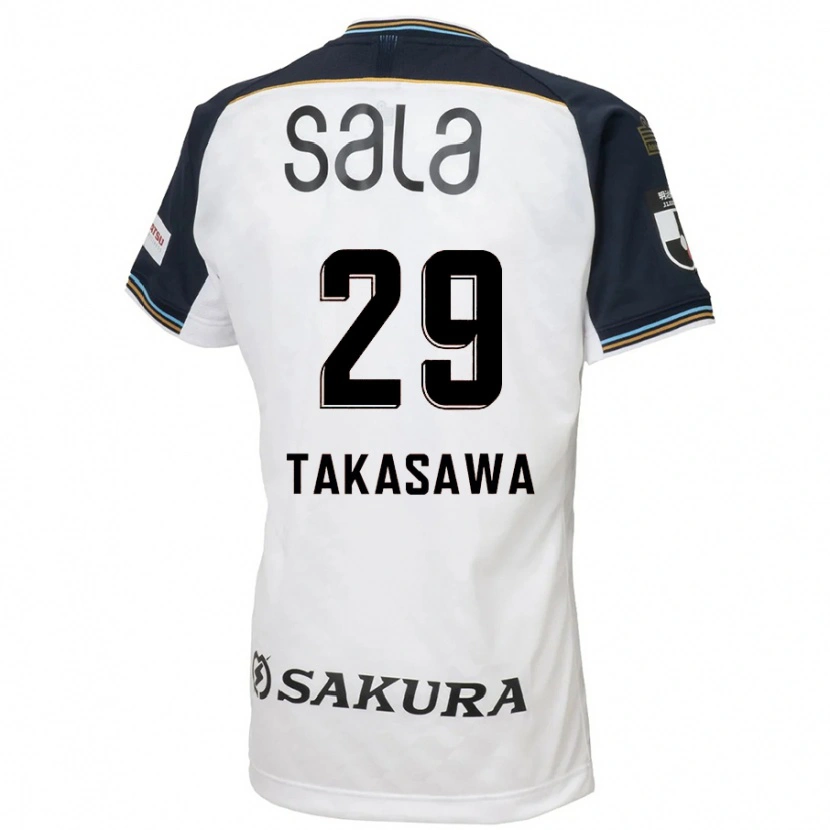 Danxen Kinder Kaito Takasawa #29 Weiß Schwarz Auswärtstrikot Trikot 2025/26 T-Shirt