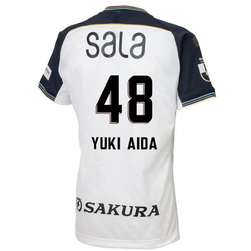 Danxen Kinder Yuki Aida #48 Weiß Schwarz Auswärtstrikot Trikot 2025/26 T-Shirt