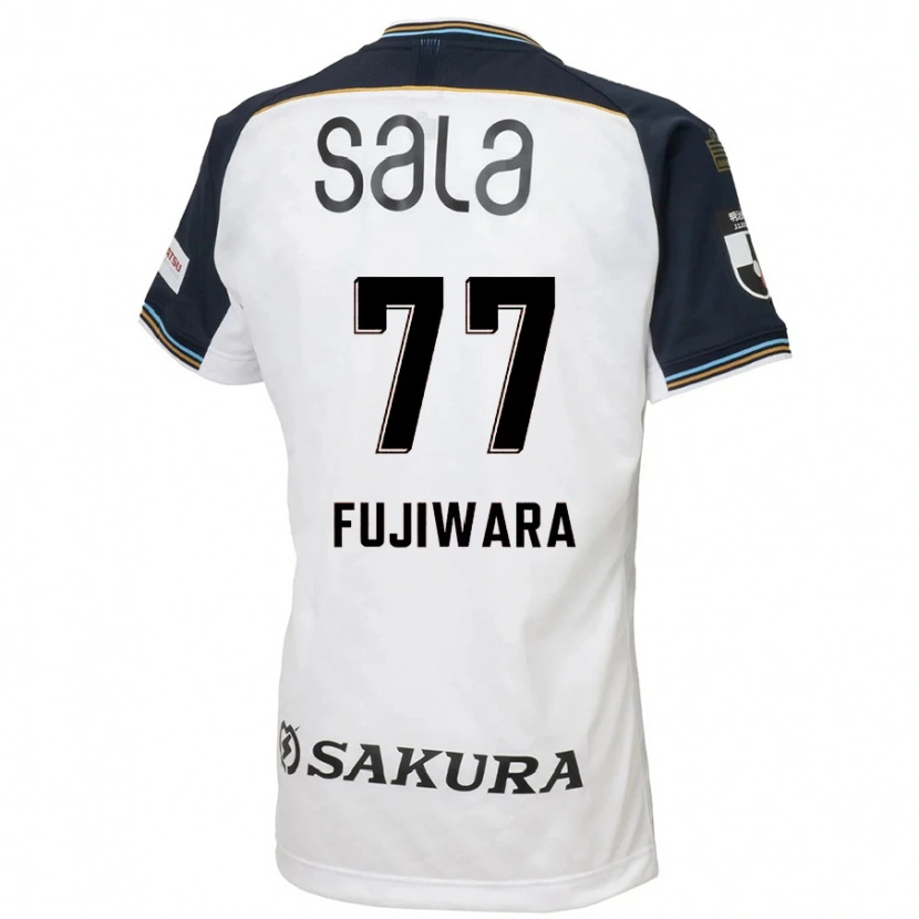 Danxen Kinder Kensuke Fujiwara #77 Weiß Schwarz Auswärtstrikot Trikot 2025/26 T-Shirt