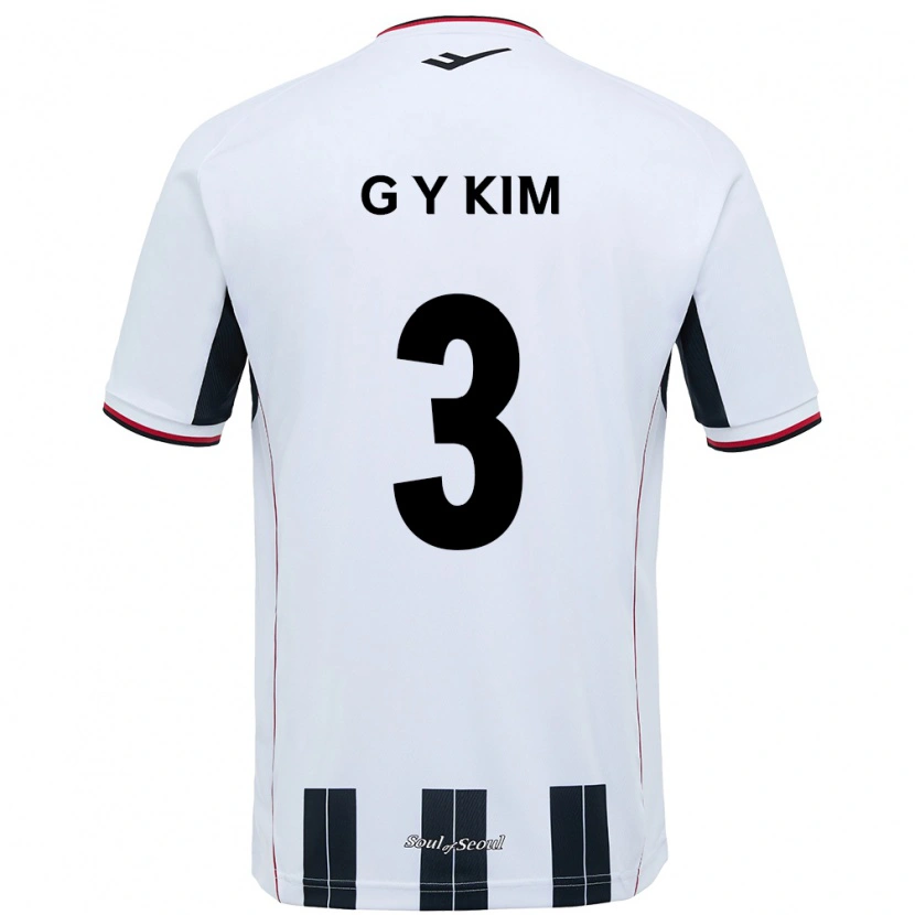 Danxen Kinder Yu-Geon Kim #3 Weiß Schwarz Auswärtstrikot Trikot 2025/26 T-Shirt