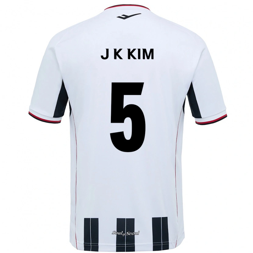 Danxen Kinder Jae-Kang Kim #5 Weiß Schwarz Auswärtstrikot Trikot 2025/26 T-Shirt