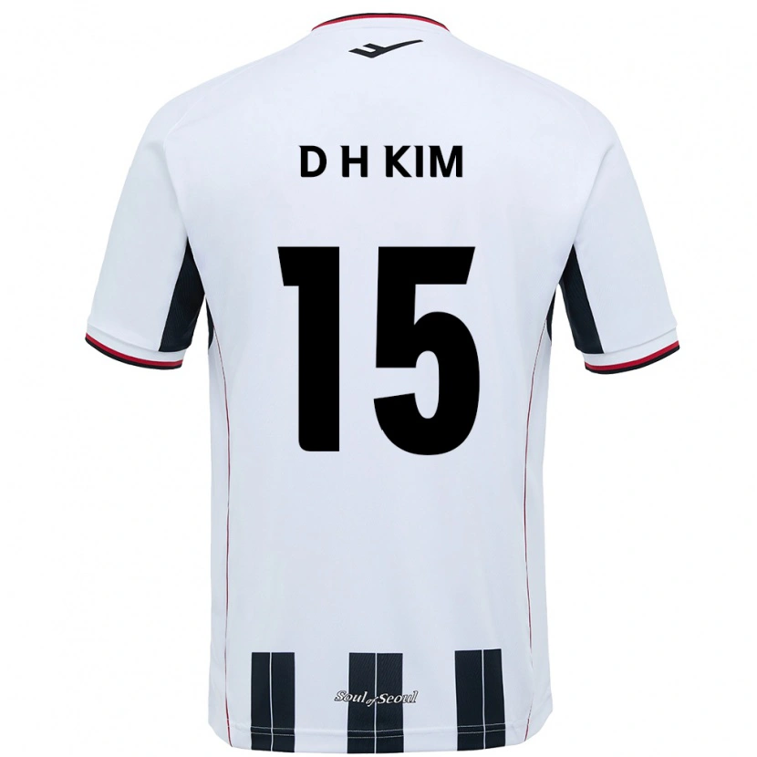 Danxen Kinder Hyeon-Deok Kim #15 Weiß Schwarz Auswärtstrikot Trikot 2025/26 T-Shirt