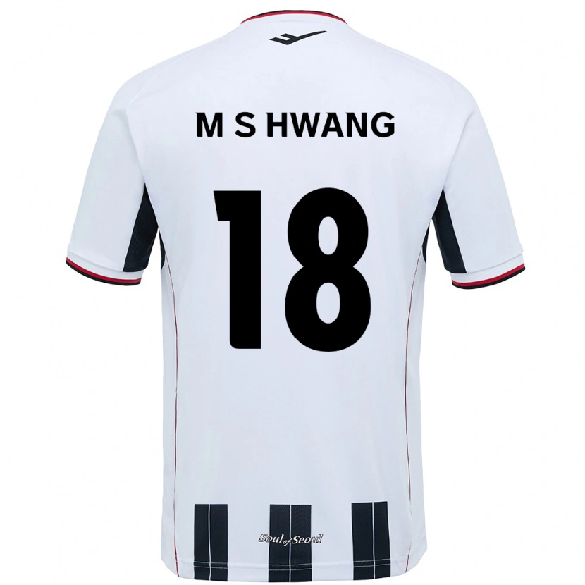 Danxen Kinder Seong-Min Hwang #18 Weiß Schwarz Auswärtstrikot Trikot 2025/26 T-Shirt