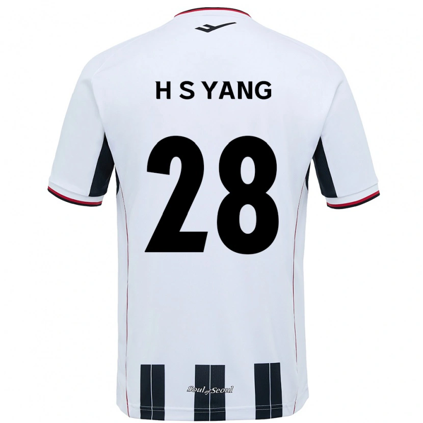 Danxen Kinder Seung-Hyeon Yang #28 Weiß Schwarz Auswärtstrikot Trikot 2025/26 T-Shirt