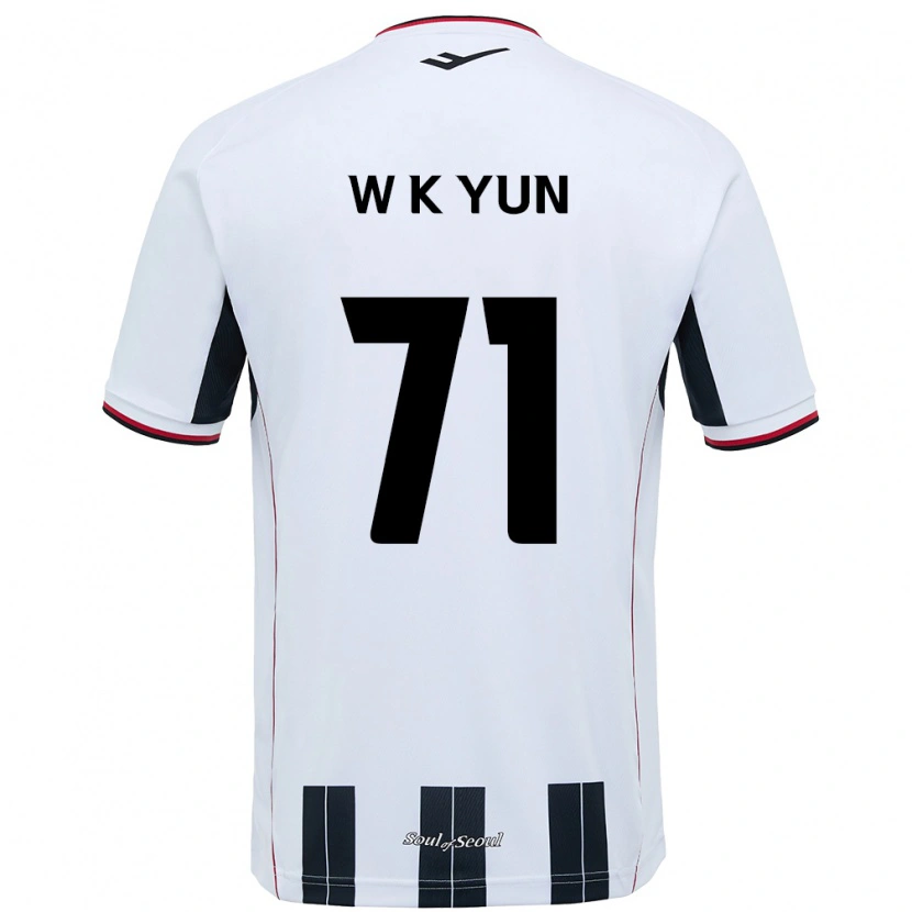 Danxen Kinder Ki-Wook Yun #71 Weiß Schwarz Auswärtstrikot Trikot 2025/26 T-Shirt