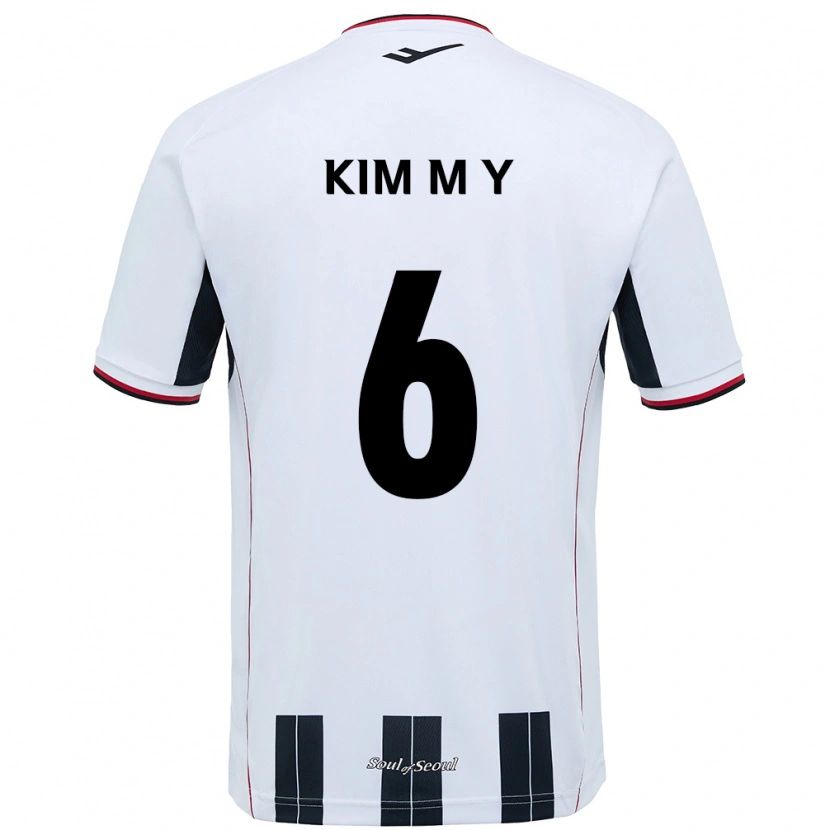 Danxen Kinder Kim Mi-Yeon #6 Weiß Schwarz Auswärtstrikot Trikot 2025/26 T-Shirt