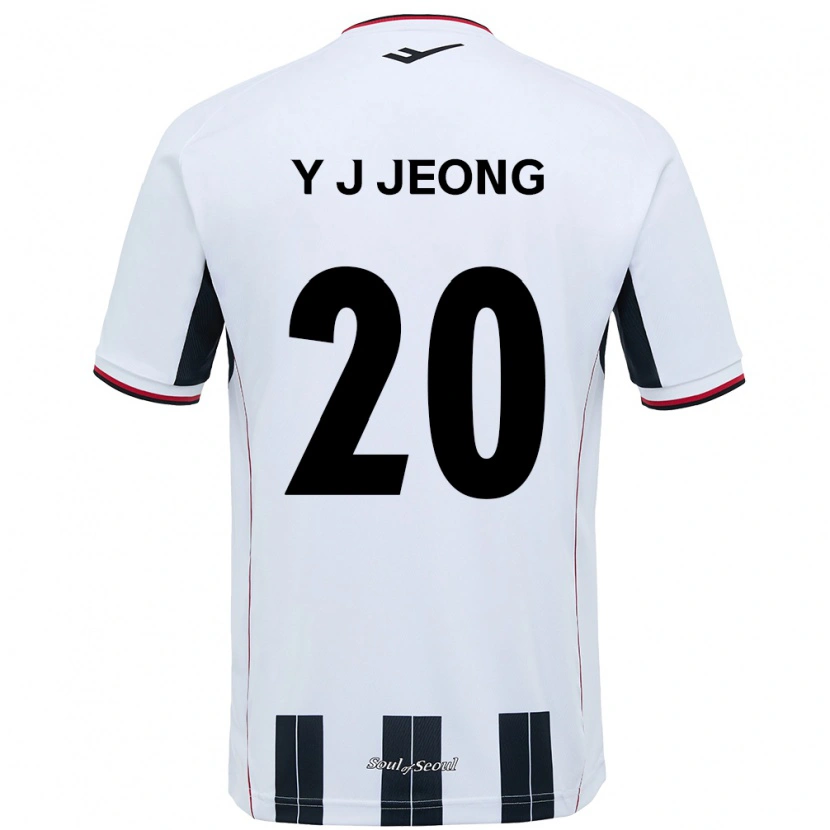 Danxen Kinder Jeong Yu-Jin #20 Weiß Schwarz Auswärtstrikot Trikot 2025/26 T-Shirt