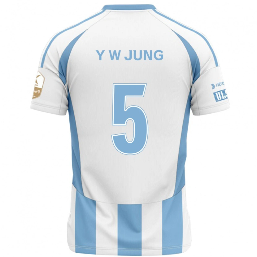 Danxen Kinder Woo-Young Jung #5 Weiß Himmelblau Auswärtstrikot Trikot 2025/26 T-Shirt