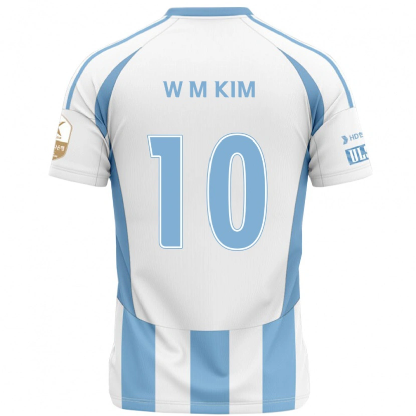 Danxen Kinder Min-Woo Kim #10 Weiß Himmelblau Auswärtstrikot Trikot 2025/26 T-Shirt