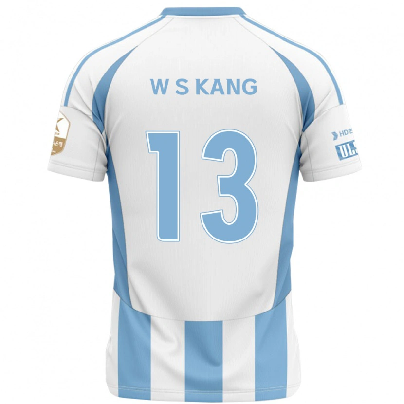 Danxen Kinder Sang-Woo Kang #13 Weiß Himmelblau Auswärtstrikot Trikot 2025/26 T-Shirt