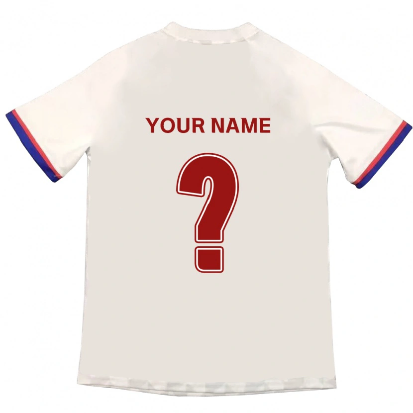 Danxen Kinder Ihren Namen #0 Off-White Rot Auswärtstrikot Trikot 2025/26 T-Shirt