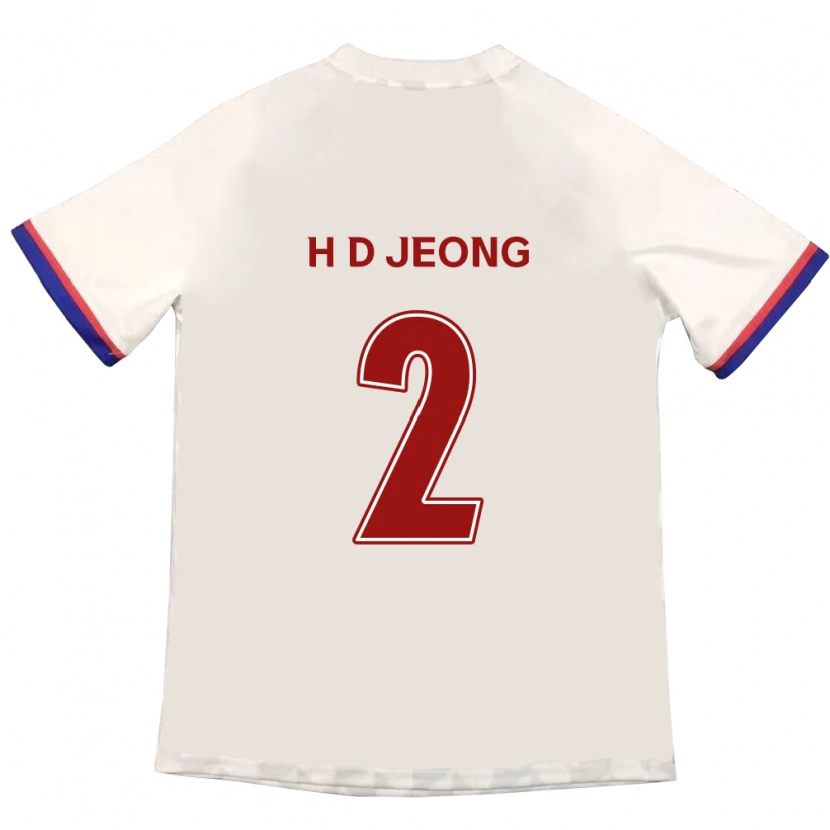 Danxen Kinder Dong-Ho Jeong #2 Off-White Rot Auswärtstrikot Trikot 2025/26 T-Shirt