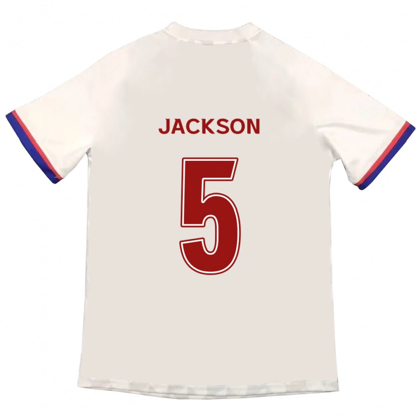 Danxen Kinder Lachlan Jackson #5 Off-White Rot Auswärtstrikot Trikot 2025/26 T-Shirt