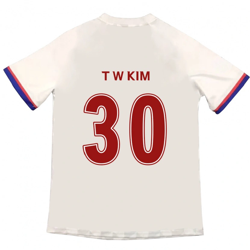 Danxen Kinder Tae-Woo Kim #30 Off-White Rot Auswärtstrikot Trikot 2025/26 T-Shirt