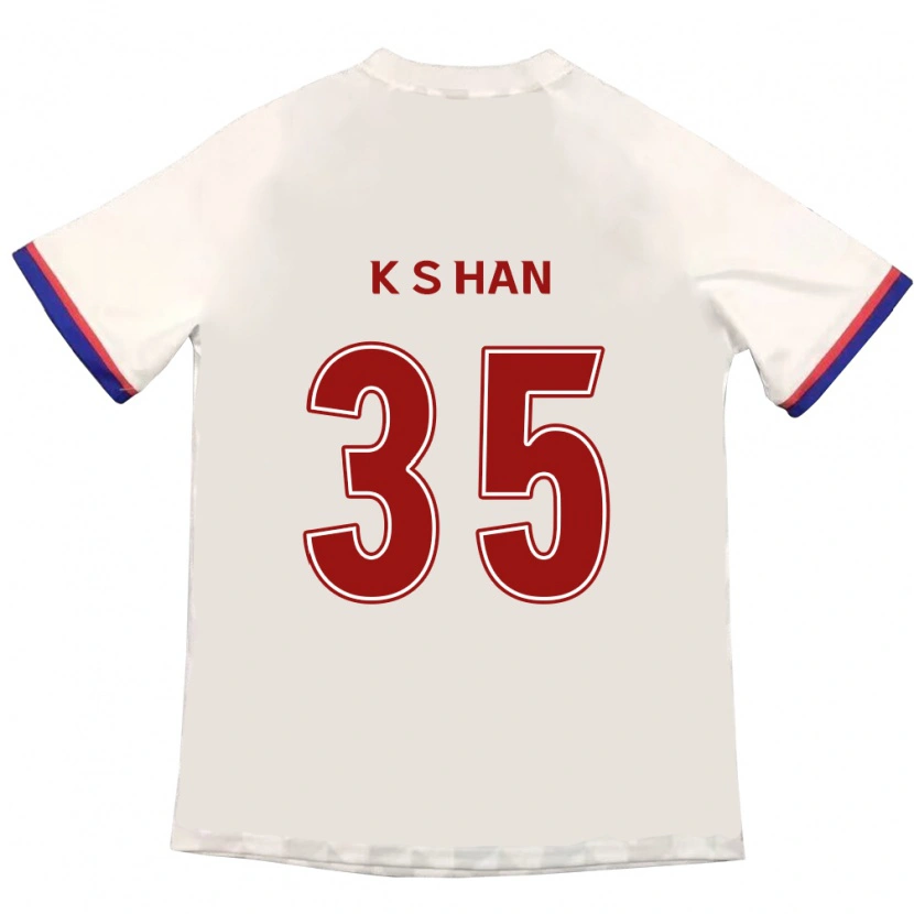 Danxen Kinder Sang-Kyu Han #35 Off-White Rot Auswärtstrikot Trikot 2025/26 T-Shirt