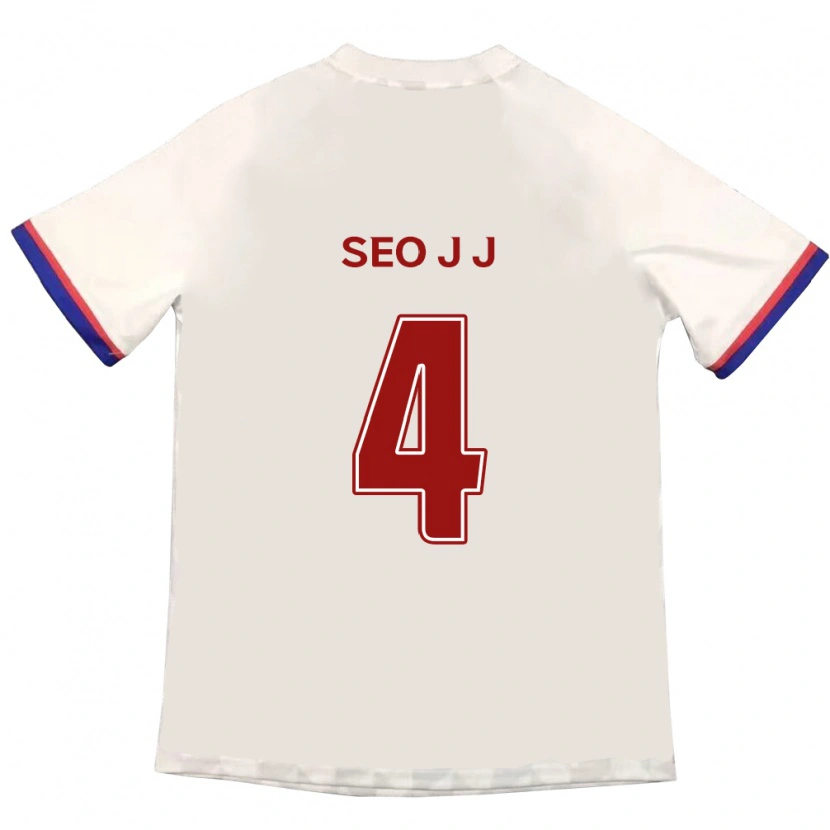 Danxen Kinder Seo Jin-Ju #4 Off-White Rot Auswärtstrikot Trikot 2025/26 T-Shirt