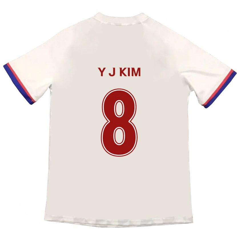 Danxen Kinder Kim Yun-Ji #8 Off-White Rot Auswärtstrikot Trikot 2025/26 T-Shirt