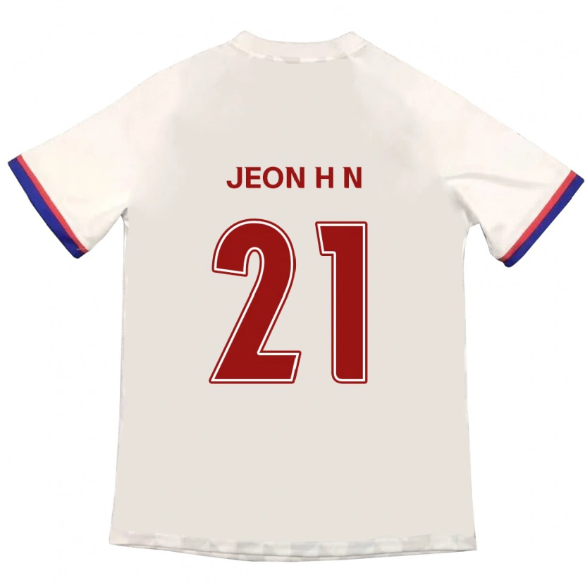 Danxen Kinder Jeon Ha-Neul #21 Off-White Rot Auswärtstrikot Trikot 2025/26 T-Shirt