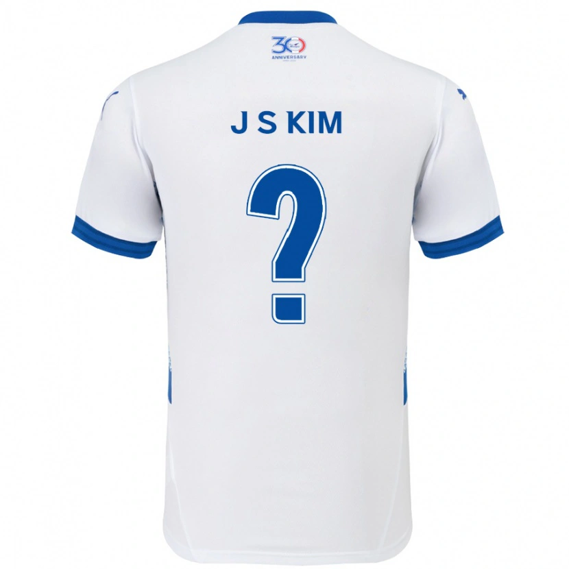 Danxen Kinder Seong-Ju Kim #0 Weiß Königsblau Auswärtstrikot Trikot 2025/26 T-Shirt