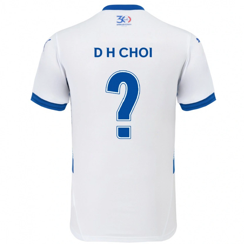 Danxen Kinder Da-Hun Choi #0 Weiß Königsblau Auswärtstrikot Trikot 2025/26 T-Shirt