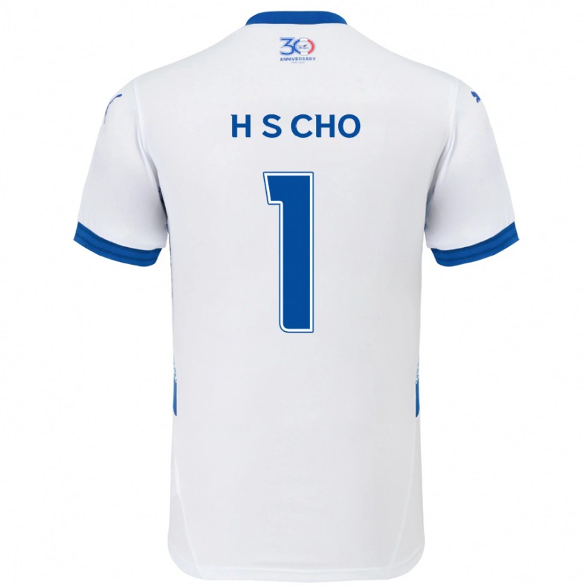 Danxen Kinder Sung-Hoon Cho #1 Weiß Königsblau Auswärtstrikot Trikot 2025/26 T-Shirt