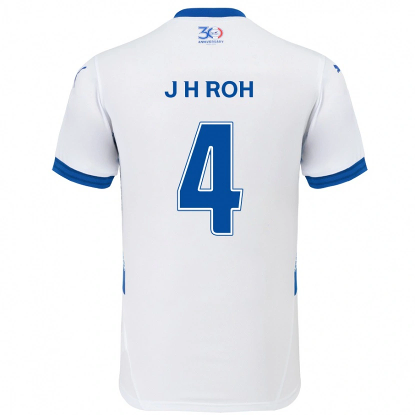 Danxen Kinder Hyun-Jun Roh #4 Weiß Königsblau Auswärtstrikot Trikot 2025/26 T-Shirt