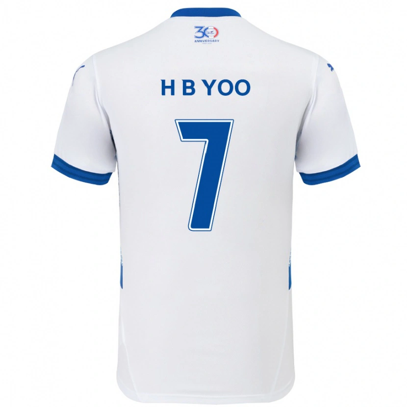 Danxen Kinder Byung-Heon Yoo #7 Weiß Königsblau Auswärtstrikot Trikot 2025/26 T-Shirt