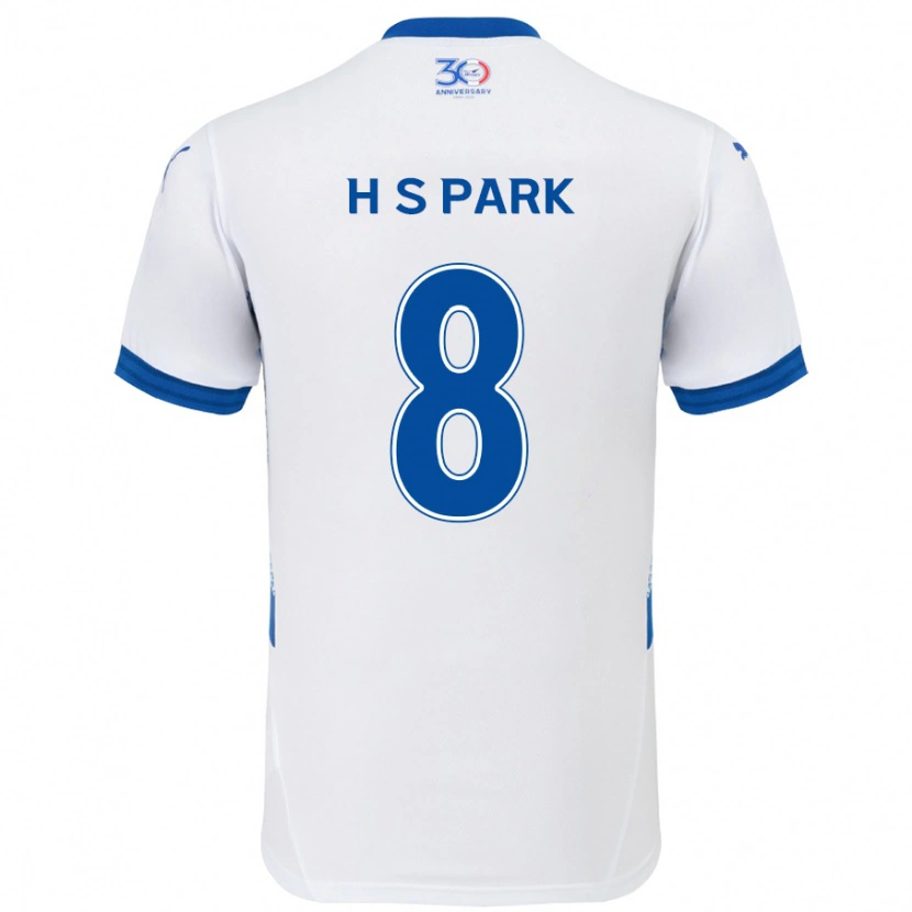 Danxen Kinder Sang-Hyeok Park #8 Weiß Königsblau Auswärtstrikot Trikot 2025/26 T-Shirt