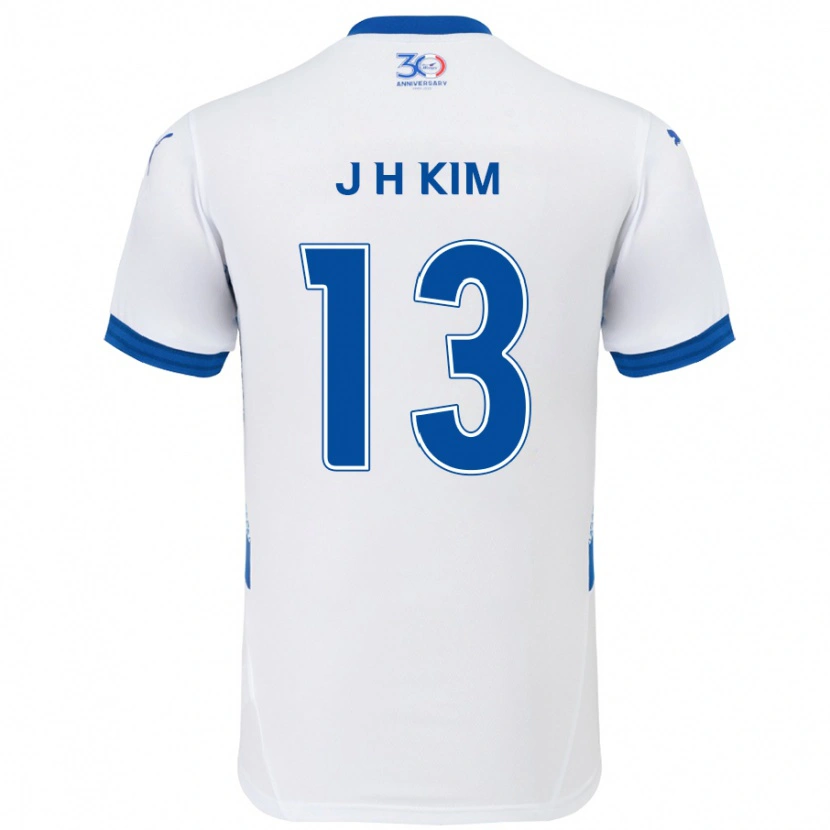Danxen Kinder Jung-Hoon Kim #13 Weiß Königsblau Auswärtstrikot Trikot 2025/26 T-Shirt
