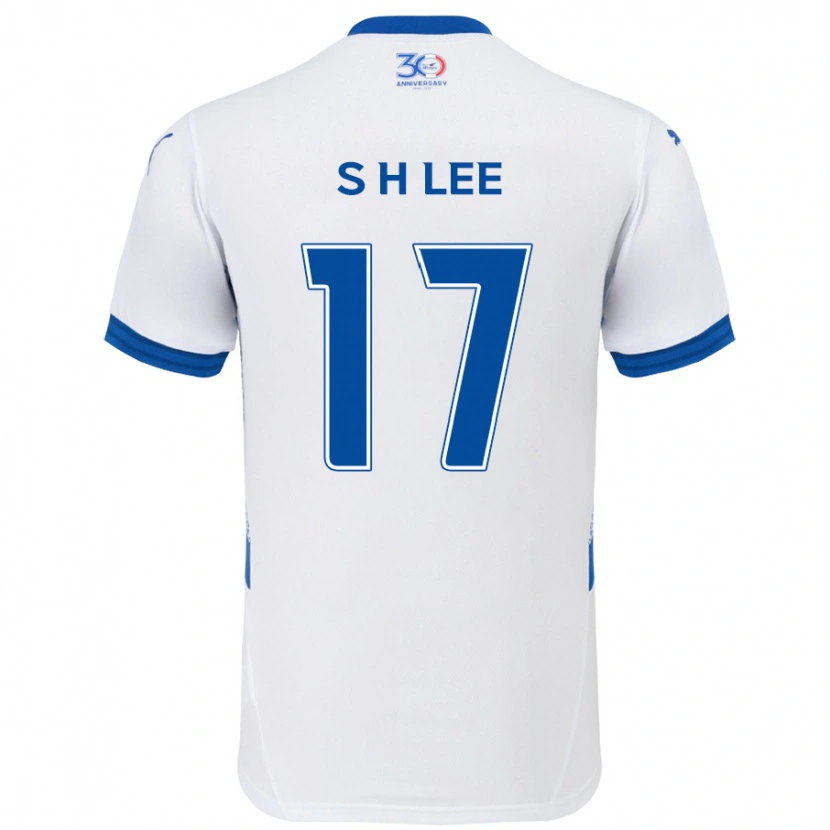 Danxen Kinder Hyun-Seo Lee #17 Weiß Königsblau Auswärtstrikot Trikot 2025/26 T-Shirt