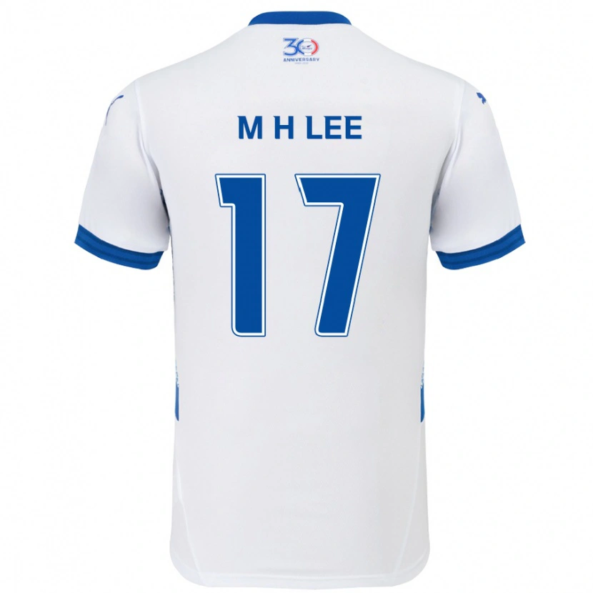 Danxen Kinder Min-Hyuk Lee #17 Weiß Königsblau Auswärtstrikot Trikot 2025/26 T-Shirt
