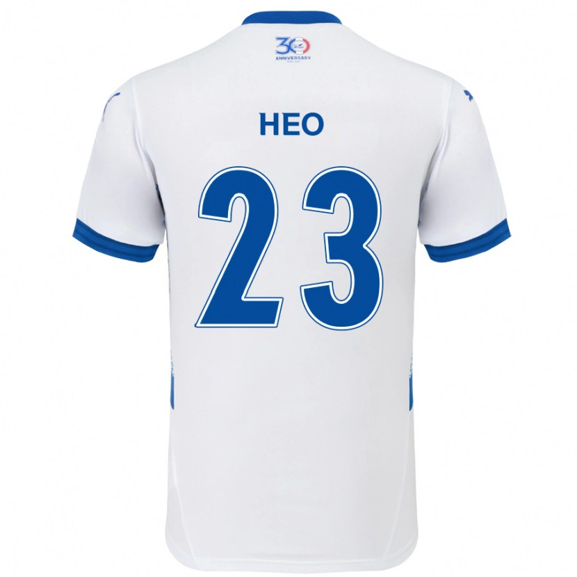 Danxen Kinder Hwan Heo #23 Weiß Königsblau Auswärtstrikot Trikot 2025/26 T-Shirt
