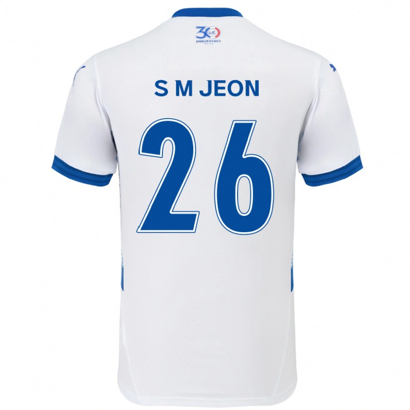 Danxen Kinder Min-Seung Jeon #26 Weiß Königsblau Auswärtstrikot Trikot 2025/26 T-Shirt
