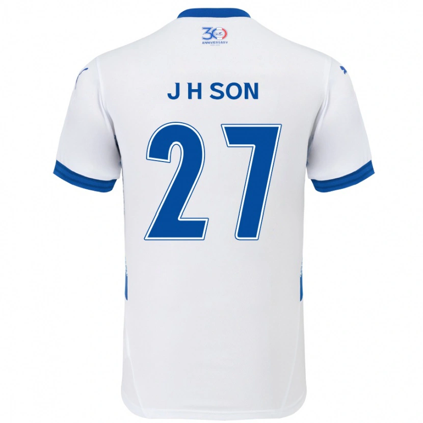 Danxen Kinder Ho-Jun Son #27 Weiß Königsblau Auswärtstrikot Trikot 2025/26 T-Shirt