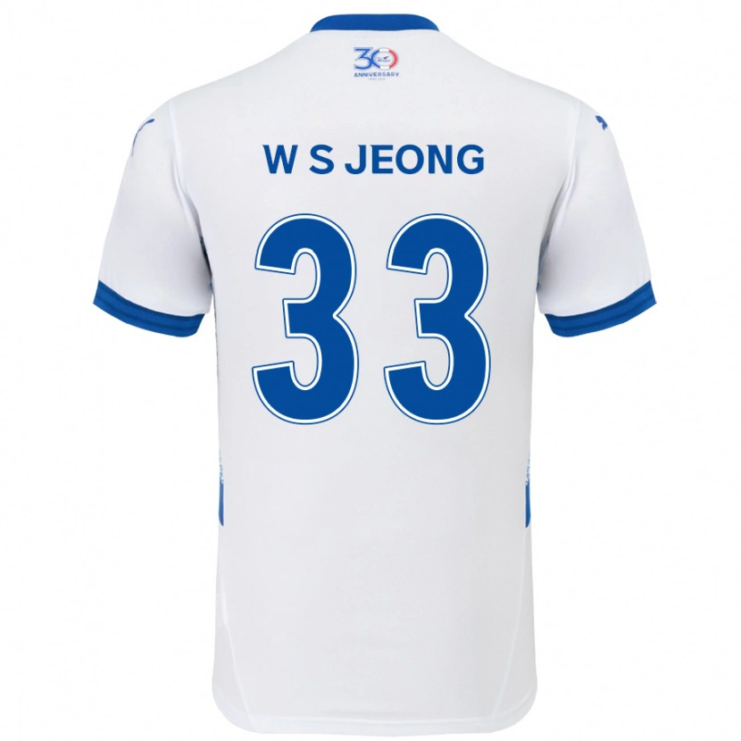Danxen Kinder Seo-Woo Jeong #33 Weiß Königsblau Auswärtstrikot Trikot 2025/26 T-Shirt