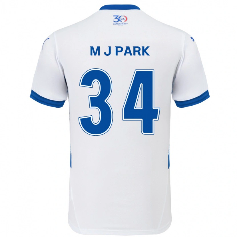 Danxen Kinder Ji-Min Park #34 Weiß Königsblau Auswärtstrikot Trikot 2025/26 T-Shirt