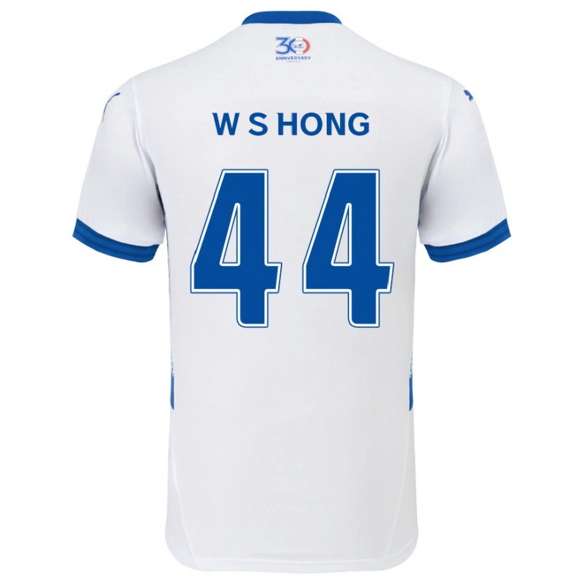 Danxen Kinder Sang-Won Hong #44 Weiß Königsblau Auswärtstrikot Trikot 2025/26 T-Shirt