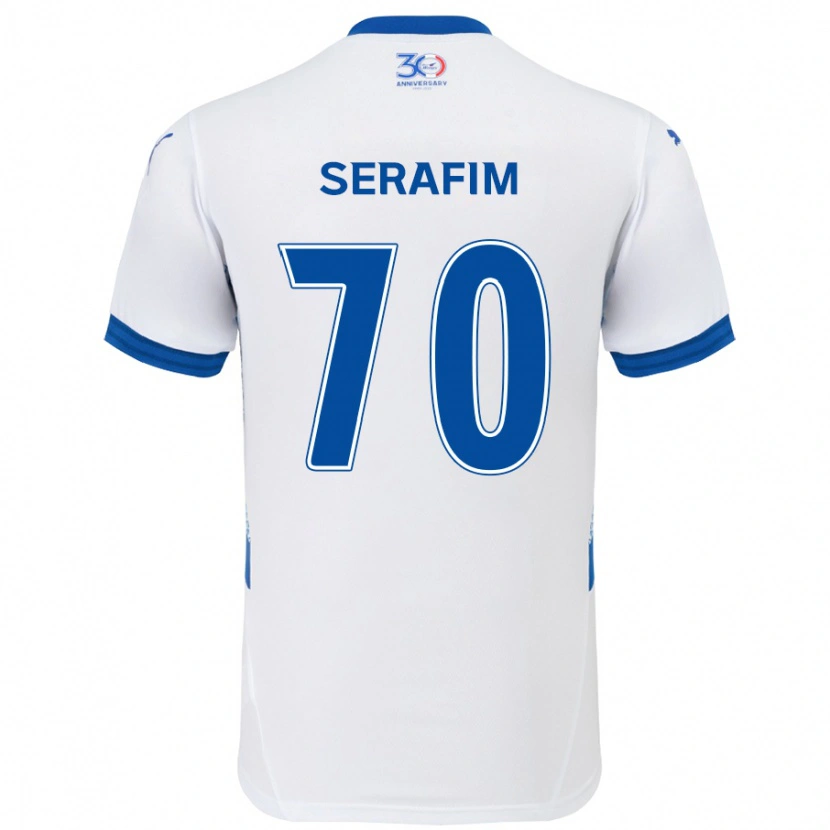 Danxen Kinder Matheus Serafim #70 Weiß Königsblau Auswärtstrikot Trikot 2025/26 T-Shirt