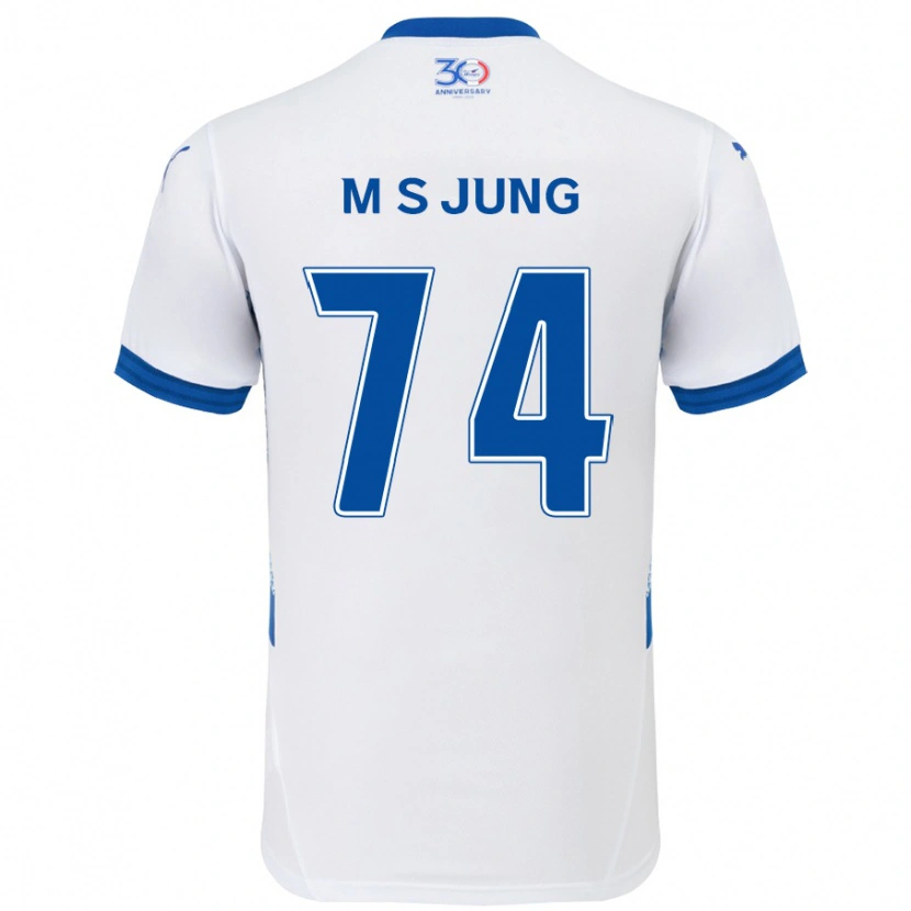 Danxen Kinder Sung-Min Jung #74 Weiß Königsblau Auswärtstrikot Trikot 2025/26 T-Shirt